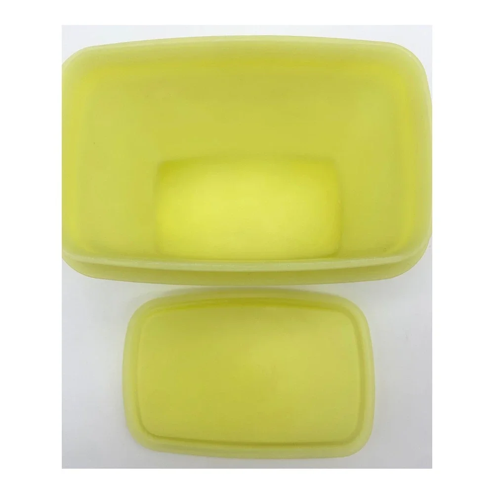 Tupperware Storage Container Yellow Rectangular Vintage 1243-3 with Lid